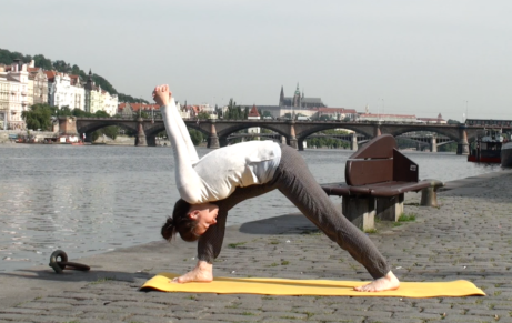 bojovník, virabhadra, ásana, jóga, yoga