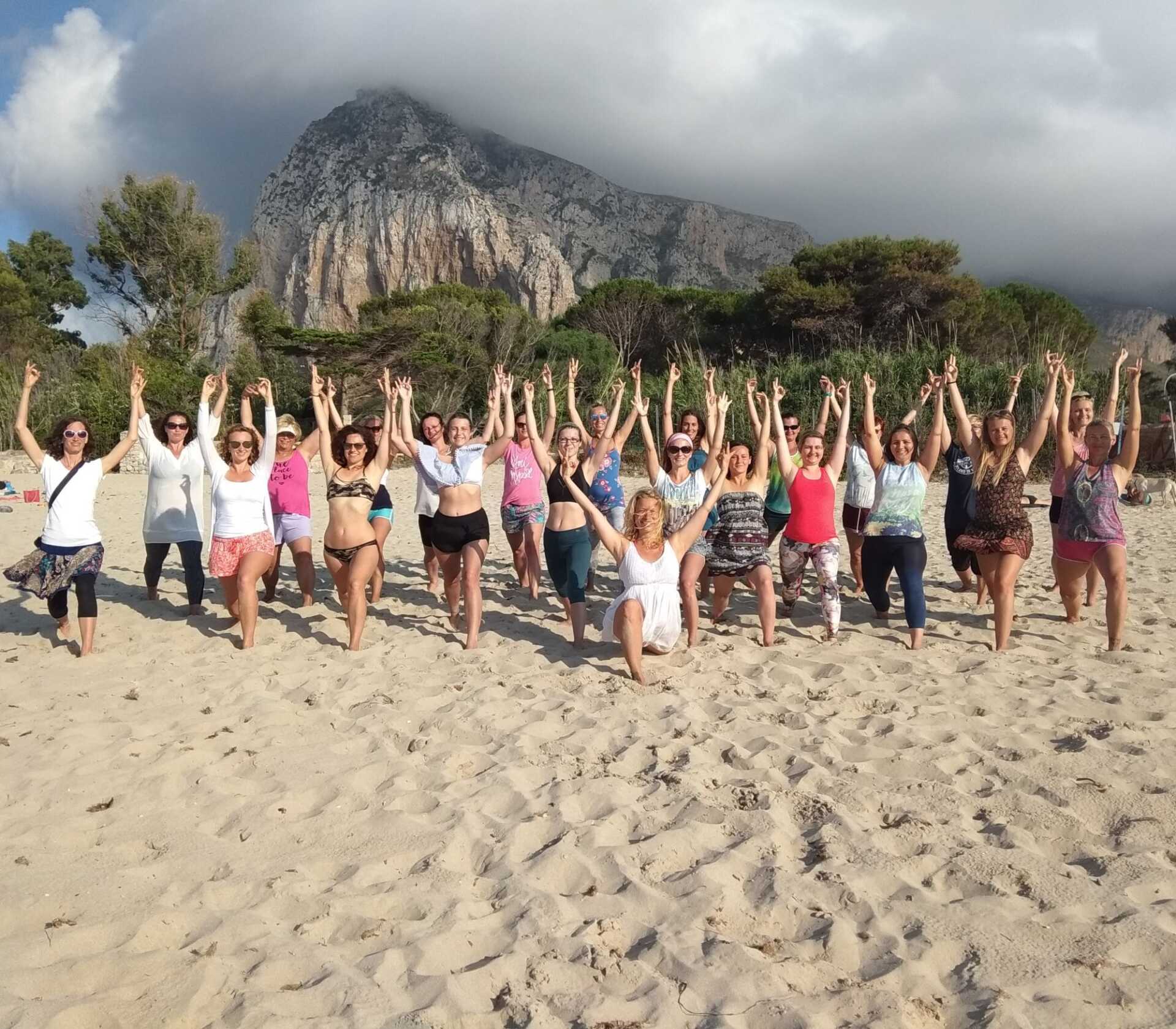 jóga, meditace, pranayama u moře